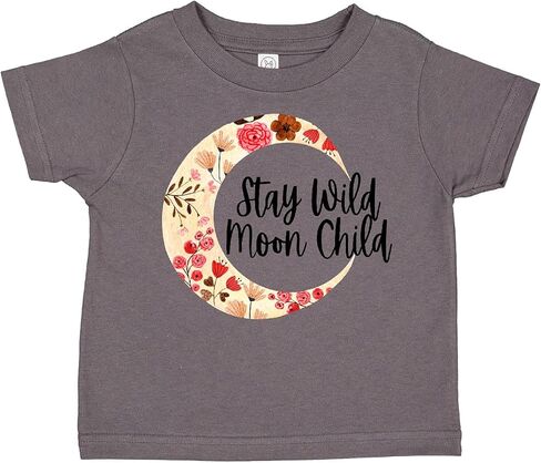 inktastic baby stay wild moon chilgent moon with flowers todller t-shirt in Kuwait