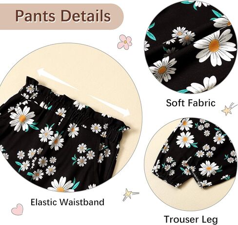 Coco & Rara Toddler Girl Girl Clothes Long Sleeves Top Print+Pants Floral+عقال 3pcs ملابس الخريف/الشتاء مجموعة 18M-6T in Kuwait