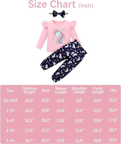 Coco & Rara Toddler Girl Girl Clothes Long Sleeves Top Print+Pants Floral+عقال 3pcs ملابس الخريف/الشتاء مجموعة 18M-6T in Kuwait
