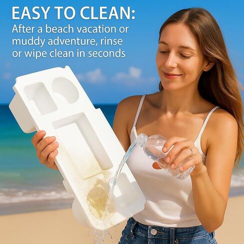 Organizer Tray Top for Bogg Bag X-Large - Cup Holder & Snack Tray Topper - For Stanley 30oz 40oz - EVA Water Proof Material - Tabletop Insert for Outdoor Beach Travel - Easy to Clean - White in Saudi Arabia