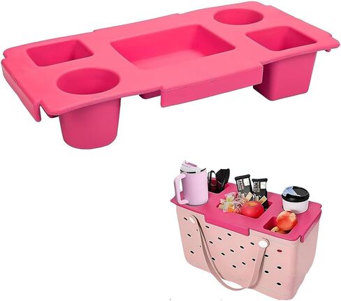 Organizer Tray Top for Bogg Bag X-Large - Cup Holder & Snack Tray Topper - For Stanley 30oz 40oz - EVA Water Proof Material - Tabletop Insert for Outdoor Beach Travel - Easy to Clean - White in Saudi Arabia