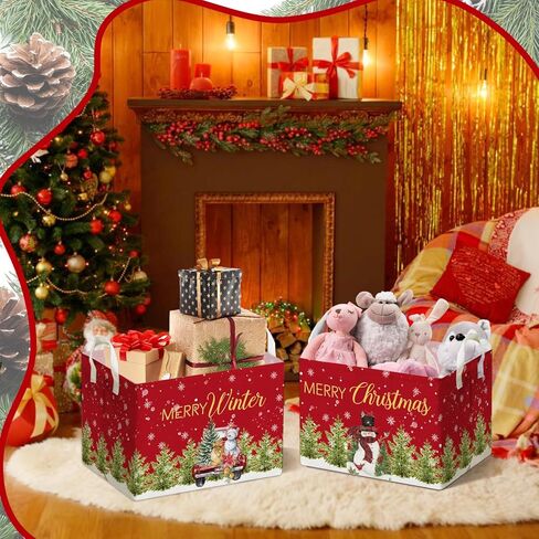 Merry Christmas HOLA Storage Basket, Snowman Waterproof Storage Box, Toy and Clothes Storage Box for Boys and Girls, Santa Christmas Gifts for Nursery, Christmas Winter Party Decoration Storage Cube in Saudi Arabia