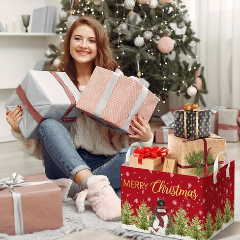 Merry Christmas HOLA Storage Basket, Snowman Waterproof Storage Box, Toy and Clothes Storage Box for Boys and Girls, Santa Christmas Gifts for Nursery, Christmas Winter Party Decoration Storage Cube in Saudi Arabia