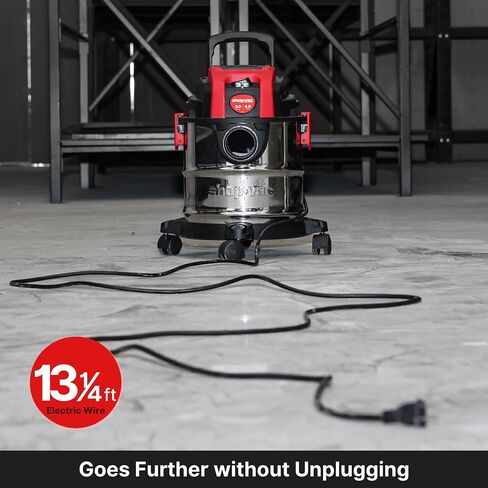SHOP-VAC 3 GALLON 4.0 HP VACUUM WET/DRY مع وظيفة منفاخ ، خزان من الفولاذ المقاوم للصدأ ، فراغ متجر محمول مع عجلات ، يشمل المرشحات والخرطوم والملحقات ، مثالية للمرآب وورشة العمل in Kuwait