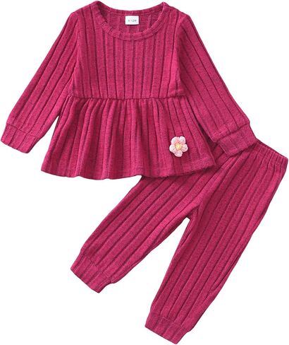 Mioglrie Toddler طفلة طفلة الخريف الخريف ملابس الشتاء الفتاة الفتاة قميص قميص أعلى 6 9 12 18 24 شهرا 2T 3T سراويل in Kuwait