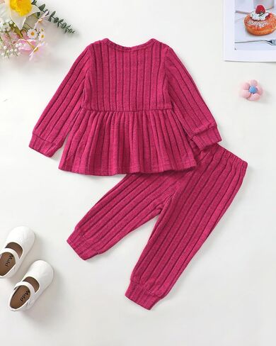 Mioglrie Toddler طفلة طفلة الخريف الخريف ملابس الشتاء الفتاة الفتاة قميص قميص أعلى 6 9 12 18 24 شهرا 2T 3T سراويل in Kuwait