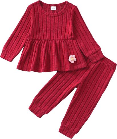 Mioglrie Toddler طفلة طفلة الخريف الخريف ملابس الشتاء الفتاة الفتاة قميص قميص أعلى 6 9 12 18 24 شهرا 2T 3T سراويل in Kuwait