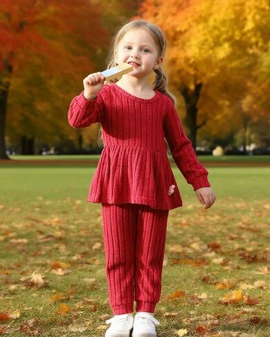 Mioglrie Toddler طفلة طفلة الخريف الخريف ملابس الشتاء الفتاة الفتاة قميص قميص أعلى 6 9 12 18 24 شهرا 2T 3T سراويل in Kuwait