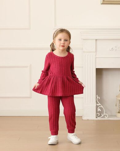 Mioglrie Toddler طفلة طفلة الخريف الخريف ملابس الشتاء الفتاة الفتاة قميص قميص أعلى 6 9 12 18 24 شهرا 2T 3T سراويل in Kuwait