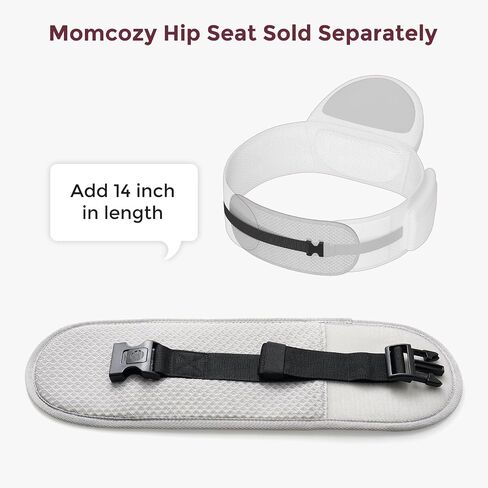 موسع حزام الناقل Momcozy - متوافق مع MOMCOZY MOVEN2FIT Carrier ، يمتد نطاق الخصر إلى 59 "للآباء والأمهات الزائد ، الملاءمة القابلة للتعديل ، الناعمة والتنفس ، الأسود in Saudi Arabia