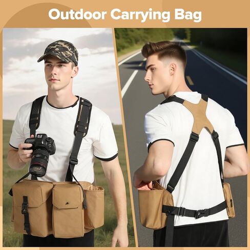 Camera Belt Camera Vest for Photographers,Vest Waist Pack for Lens | Multifunctional Camera Bag Adjustable Strap Suitable for Storing DSLR Camera Body Lens Smartphone Water Bottle(Black) in Saudi Arabia
