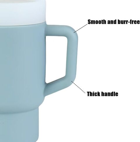 Pandaear Kids Tumbler Silicone Toddler Cup with Straw and Handle ، Cup 9.5 Oz Probling Cup For Baby ، BPA Free ، Wish-Blue (Blue) (Blue) in Saudi Arabia
