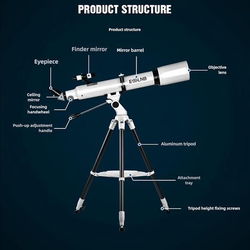 70080 Astronomical Telescope for Students Beginners with Star Finder Software 80mm Fully Multi Coated Lens 28X 70X HD Magnification. in Saudi Arabia