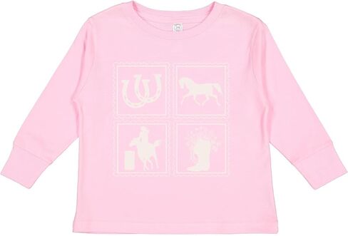 inktastic Cowgirl Rodeo Horse Girl Toddler Toddler Long Sleeve T-Shirt in Kuwait