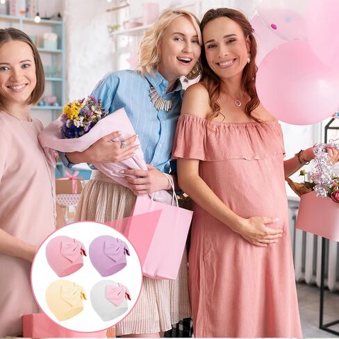 Larrel 4PCS Preemie Hats, Bow Cap for Baby, Cotton Preemie Caps, Newborn Hospital Cap for Premature Girls and Boys, Warm Hospital Premature Baby Cotton Beanie (Beige/Purple/Pink/White) in Saudi Arabia