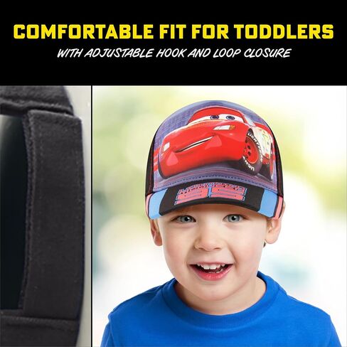Disney Boys Baseball Cap, Lightning McQueen Adjustable Toddler Hat, Ages 2-4 Or Boy Hats For Kids Ages 4-7 in Kuwait