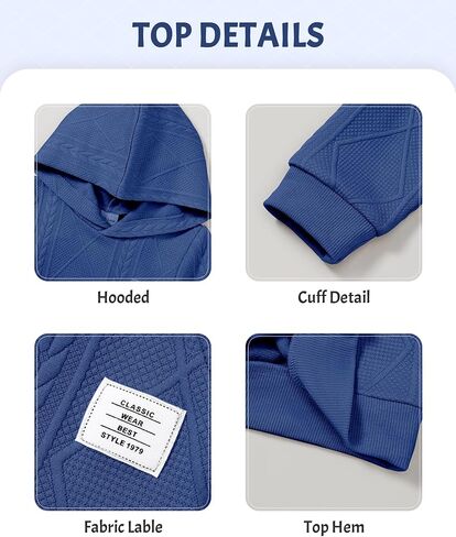 Zoerea Toddler Baby Boy Clothes Sweatsuit Long Sweeve Hoodie Sweatshirt Top & Bowtfit Steft Set Solid 1-5T in Kuwait