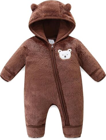 Babymine Baby Romper Infant Hooded Jumpsuit Long Sleeve Footed Onesie Outwear Outfits in Saudi Arabia