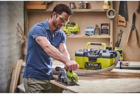Ryobi 18-Volt One+ 3 Gal Project Project Wet/Dry Plower مع سعة تخزين ملحق (البطارية-البطارية فقط-لا يتم تضمين الشاحن) in Kuwait