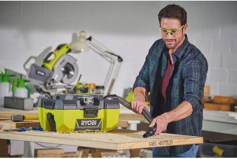 Ryobi 18-Volt One+ 3 Gal Project Project Wet/Dry Plower مع سعة تخزين ملحق (البطارية-البطارية فقط-لا يتم تضمين الشاحن) in Kuwait