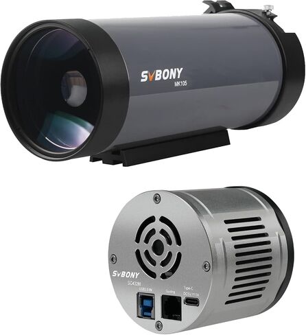 SVBONY SC432M أحادية اللون كاميرا كوكبي مبرد أحادية اللون ، 1.77 ميجابكسل IMX432 CMOS حزمة كاميرا فلكي مصراع عالمي مع تلسكوب MK105 ، 105 ملم الفتحة Maksutov Cassegrain OTA ، لتصوير الفواكب الكوكبي الفلكي ، لتصوير الكواكب الفلكي. in Kuwait