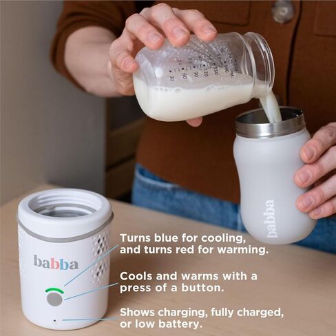 Babba Baby Bottle Cooler and Warmer - Both refrigerates and Fast Warming, Breast Milk Storage, Travel-Friendly and Portable, Smart app-Control, Perfect Temperature in Saudi Arabia