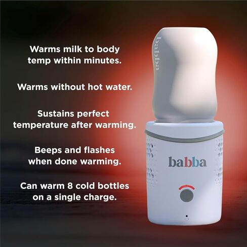 Babba Baby Bottle Cooler and Warmer - Both refrigerates and Fast Warming, Breast Milk Storage, Travel-Friendly and Portable, Smart app-Control, Perfect Temperature in Saudi Arabia
