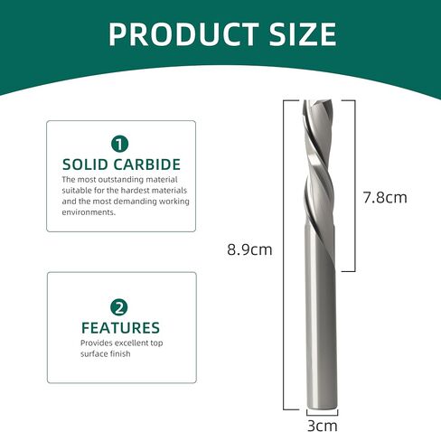1PCS,1/4 Inch Shank Downcut Spiral Router Bit,Solid Carbide,1/4" Cutting Diameter and 1" Cutting Length,Wooden end Mills for Wood Processing,CNC Router Bits,for Side milling, end milling in Saudi Arabia