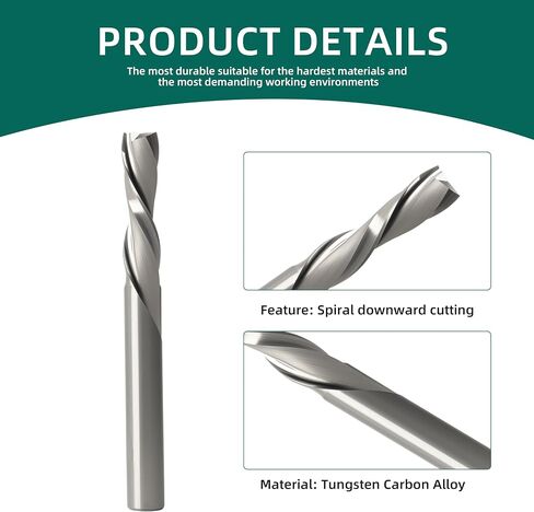 1PCS,1/4 Inch Shank Downcut Spiral Router Bit,Solid Carbide,1/4" Cutting Diameter and 1" Cutting Length,Wooden end Mills for Wood Processing,CNC Router Bits,for Side milling, end milling in Saudi Arabia