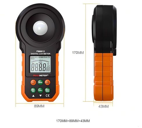 PM6612 PM6612L LUX METER 0 ~ 200،000LUX METER METER DEGINTION ARLUMINERESS LUX/FC PHOTOMERESS TESTER البيئي in Kuwait