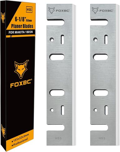 FOXBC 6-1/8 Inch Planer Blades Replacement For Ryobi JP-155 Portable Jointer, Makita 1805B 1805N Planer - Set of 2 in Saudi Arabia