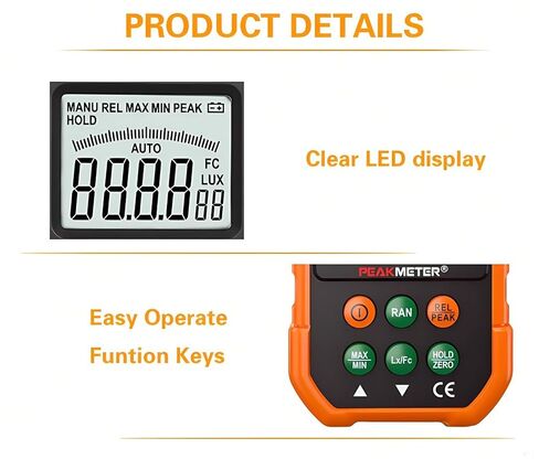 PM6612 PM6612L LUX METER 0 ~ 200،000LUX METER METER DEGINTION ARLUMINERESS LUX/FC PHOTOMERESS TESTER البيئي in Kuwait