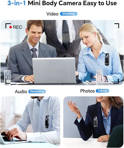 BOBLOV Mini Body Camera with Video: 128GB 007 Pocket Tiny with Back Clip 5K with Microphone, Sports Camera for Vlog, 5K/15FPS and 4K/60FPS with 270° Rotating Lens in Saudi Arabia