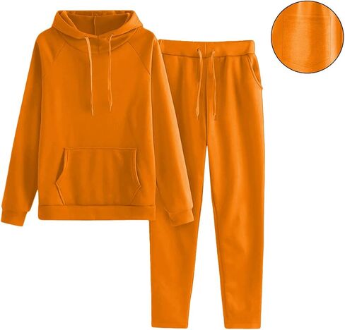 Womens 2 Piece Outfits Lounge Hoodie Sweatsuit Sets Oversized Sweatshirts Baggy Fall Comfy Sweatpants with Pockets in Kuwait
