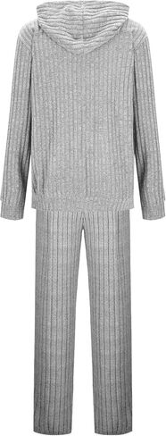 Womens 2 Pieces Lounge Sets Knit Sweater Sets Casual Long Sleeve Sweatshirt Hoodies Jacket Wide Leg Pants Tracksuits in Saudi Arabia