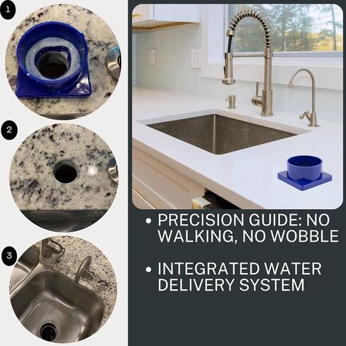 1-3/8 inch Diamond Hole Saw with Water Delivery System Guide for Quartz, Granite, Marble, Porcelain, Ceramic, Glass Tiles Includes Water Holding Guide 12 Pcs Double Sided Adhesive Pads for Locating in Saudi Arabia