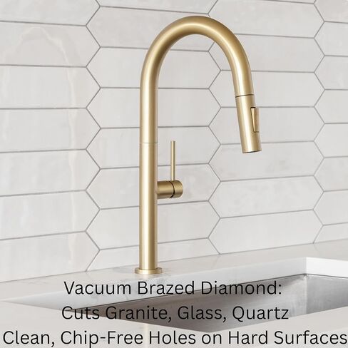 1-3/8 inch Diamond Hole Saw with Water Delivery System Guide for Quartz, Granite, Marble, Porcelain, Ceramic, Glass Tiles Includes Water Holding Guide 12 Pcs Double Sided Adhesive Pads for Locating in Saudi Arabia