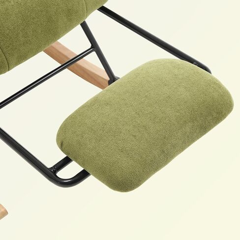 KEEZY Rocking Chair Nursery,Upholstered Glider Chair Padded Seat with High Backrest,Reading Chair,Armchair Comfy Side Chair for Living Room Bedroom Offices (Green) in Saudi Arabia
