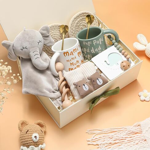 هدايا هدايا الوالدين الجديدة سلة هدايا استحمام الطفل للحكيم الجديد Sage Green Mom Gift for Women Excluced EST 2025 للزوجين يتوقعون أن يكون الآباء بين الجنسين يكشفون عن الحفلات الفتيات المحايدة in Kuwait