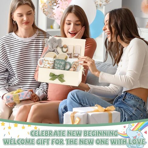 هدايا هدايا الوالدين الجديدة سلة هدايا استحمام الطفل للحكيم الجديد Sage Green Mom Gift for Women Excluced EST 2025 للزوجين يتوقعون أن يكون الآباء بين الجنسين يكشفون عن الحفلات الفتيات المحايدة in Kuwait