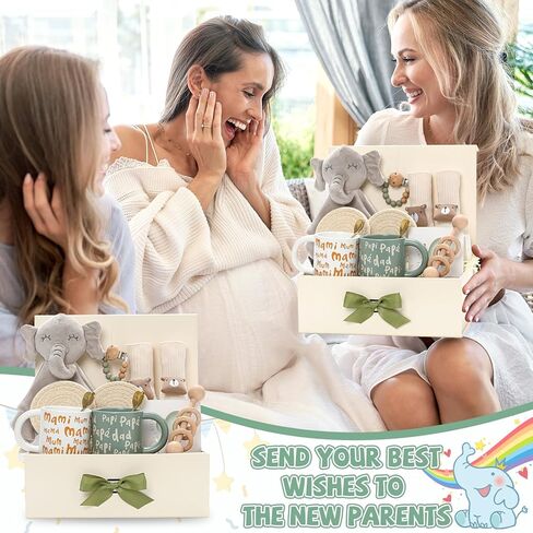 هدايا هدايا الوالدين الجديدة سلة هدايا استحمام الطفل للحكيم الجديد Sage Green Mom Gift for Women Excluced EST 2025 للزوجين يتوقعون أن يكون الآباء بين الجنسين يكشفون عن الحفلات الفتيات المحايدة in Kuwait