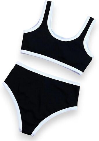 Women's Two Piece Bikini Set – Sexy High Waist Bottom & Plunge Halter Top in Kuwait