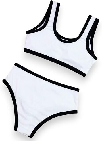 Women's Two Piece Bikini Set – Sexy High Waist Bottom & Plunge Halter Top in Kuwait