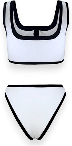 Women's Two Piece Bikini Set – Sexy High Waist Bottom & Plunge Halter Top in Kuwait