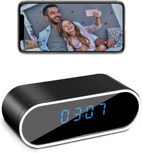 ehomful Hidden Camera Clock Wireless HD 1080p WiFi Spy Camera Camera Light Vision Surveillance Security Cam Cam للمنزل/المكتب/داخلي in Kuwait