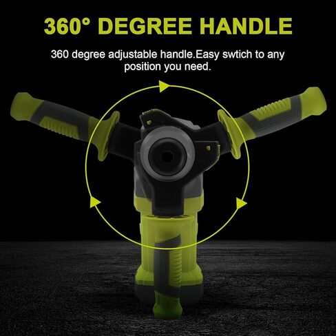 مثقاب مطرقة دوارة من DEWINNER OUTLET، 1-1/4 بوصة مع التحكم في الاهتزاز وقابض الأمان، مطرقة هدم شديدة التحمل 13 أمبير للخرسانة، بما في ذلك 3 رؤوس حفر، أزاميل مسطحة، أزاميل نقطة، ظرف الحفر in Kuwait