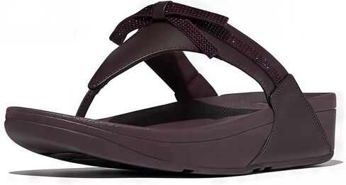 FITFLOP LULU LULU GLITZ-BOW LEATHY TEE-POST WEDGE in Kuwait