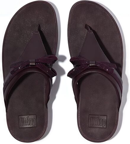 FITFLOP LULU LULU GLITZ-BOW LEATHY TEE-POST WEDGE in Kuwait