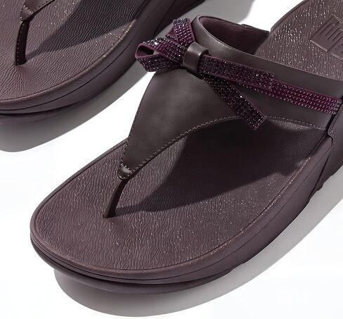 FITFLOP LULU LULU GLITZ-BOW LEATHY TEE-POST WEDGE in Kuwait