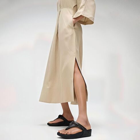 FITFLOP LULU LULU GLITZ-BOW LEATHY TEE-POST WEDGE in Kuwait